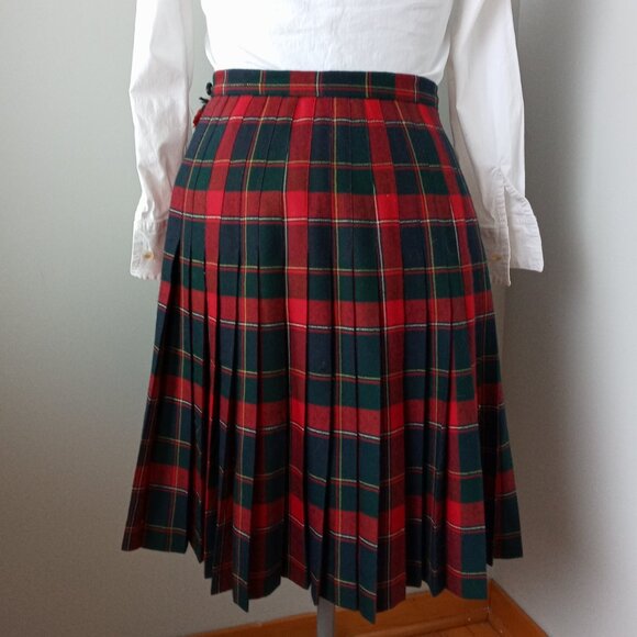Vtg 60'S Highland Queen plaid du Quebec tartan 100% virgin wool skirt no size ta - Picture 4 of 10